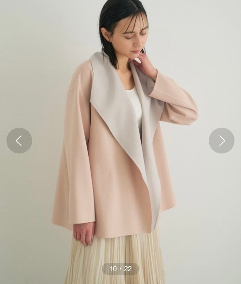 新品☆ANAYI カラーリバービッグカラーコート　ベルト付き/23区、セオリー