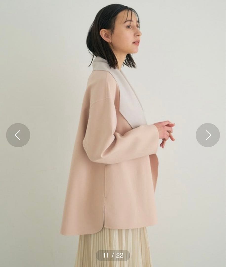 新品☆ANAYI カラーリバービッグカラーコート　ベルト付き/23区、セオリー