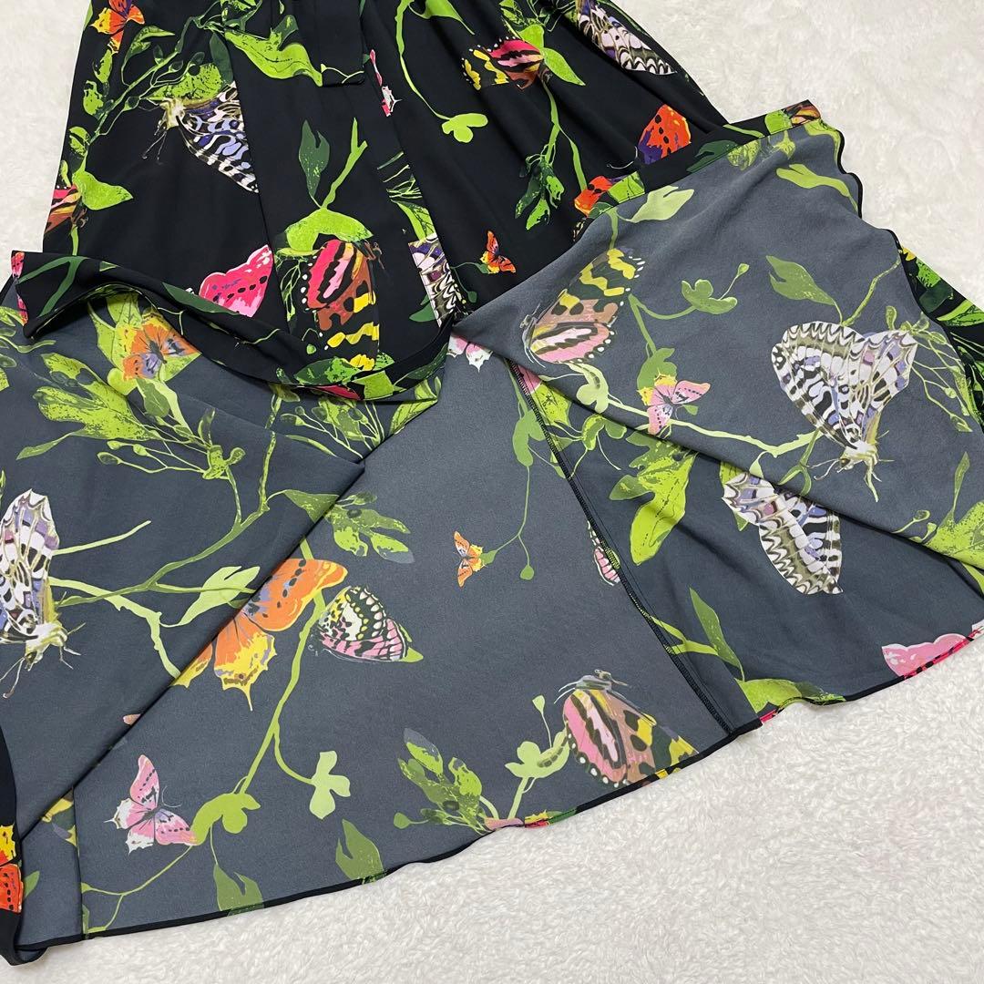 【極美品】マックスアンドコー ウエストリボン付き ロングシャツワンピース 花柄