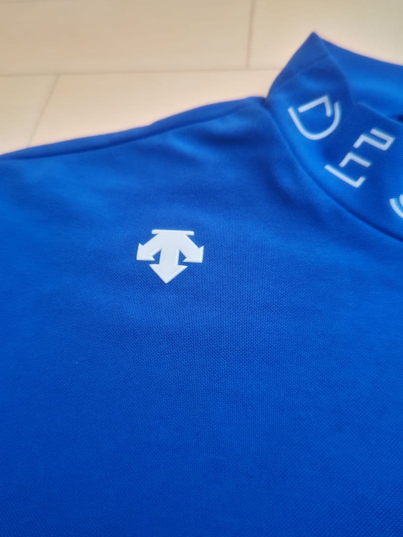 DESCENTE GOLF デサントゴルフ モックシャツ ブルー 青 L