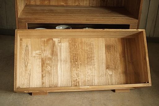 前面ガラスの引き出し3段　食器棚　シャツケース　タンス　チェスト　古家具