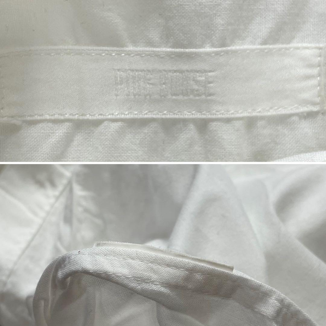 お洒落✨ピンクハウス ブラウス シャツ ピコフリル ロゴ刺繍 白 ホワイト 長袖