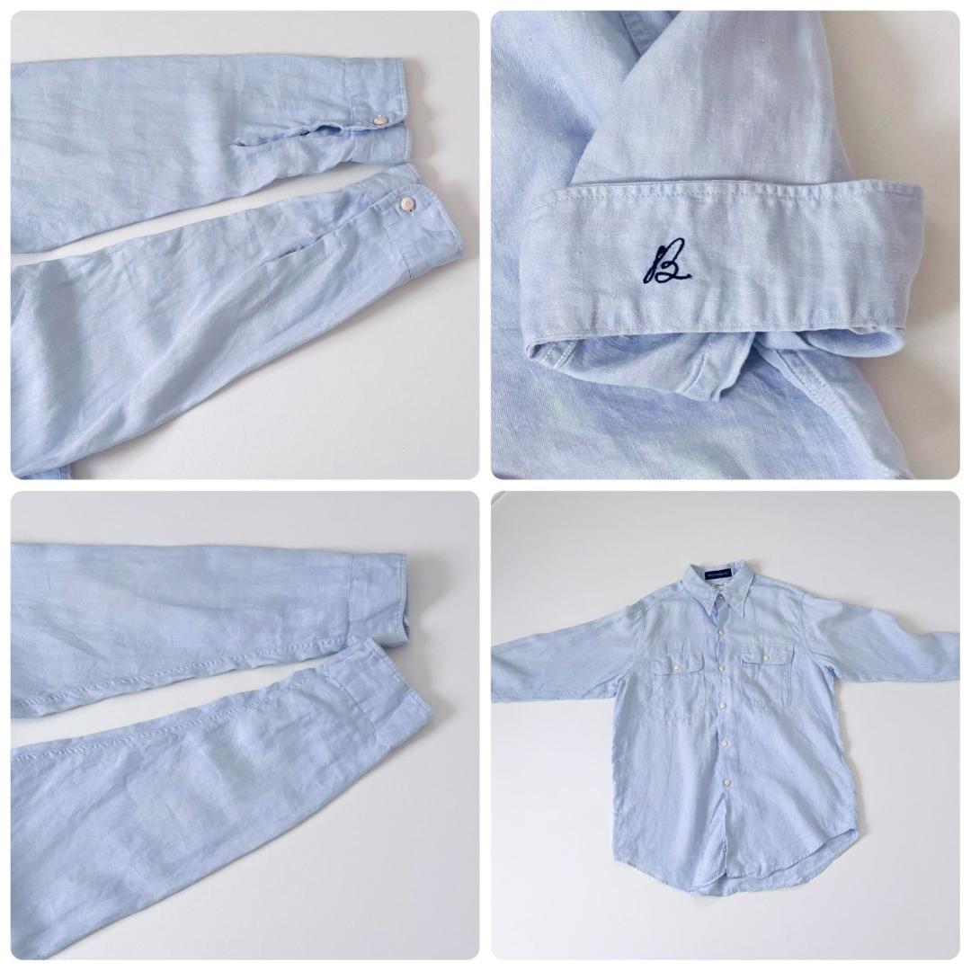 MADISONBLUE ハンプトン リネンシャツ B刺繍 サックスブルー　01