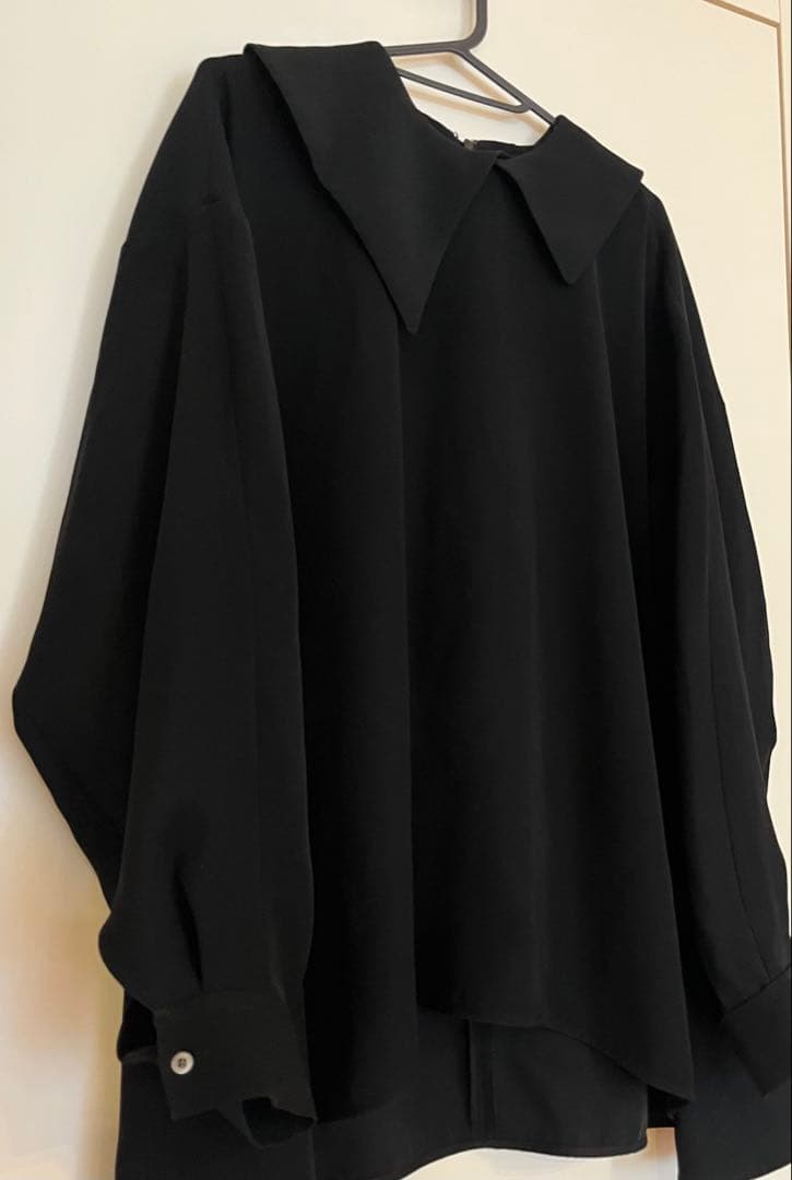 エンフォルド　2022ss PEツイル アシンメカラーブラウス