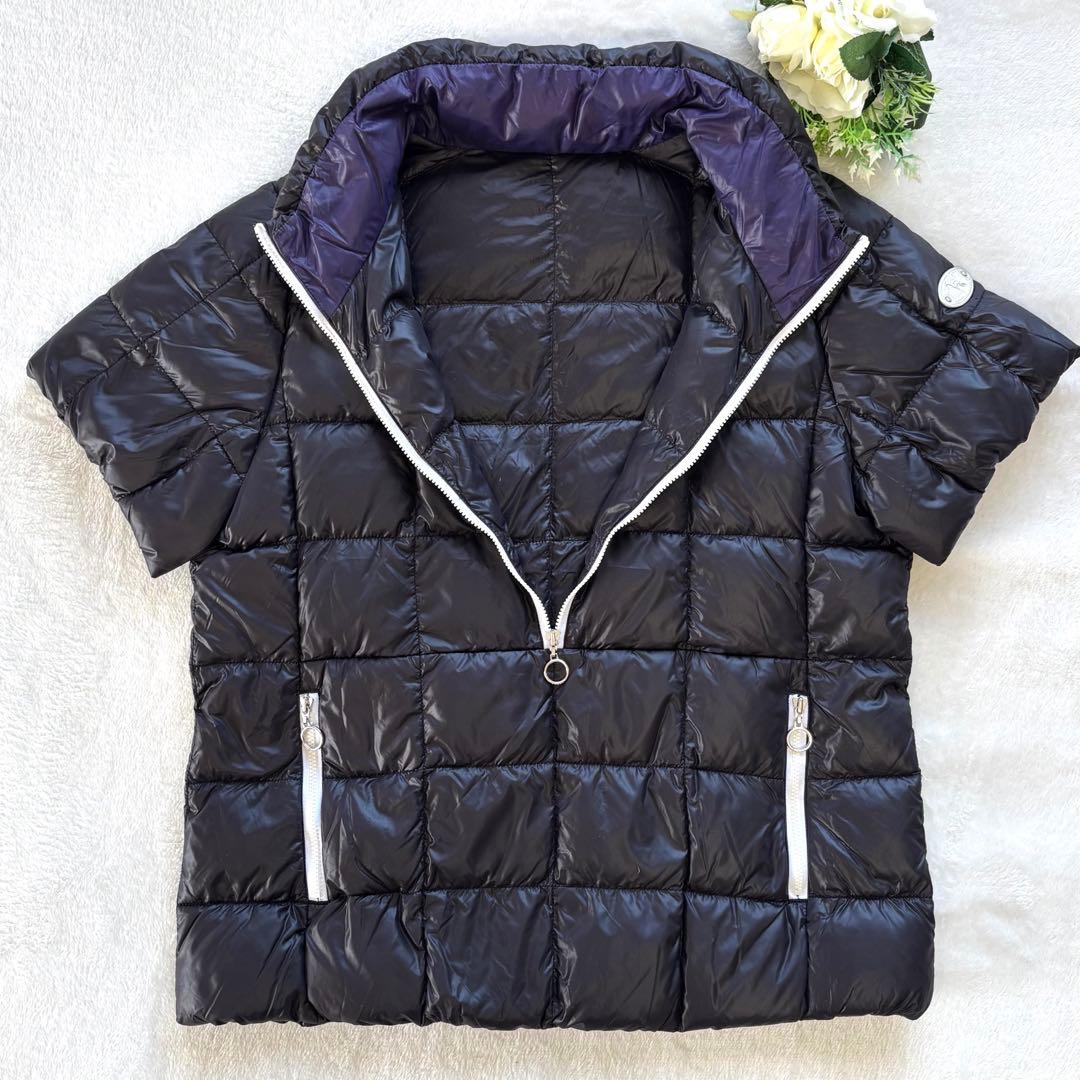 美品　アダバット　ゴルフ　ダウン　半袖　ベスト　ゴルフウェア　ロゴ　軽量　M