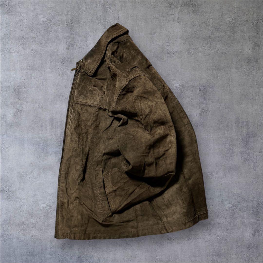 256 古着Eddie Bauerレザージャケットスエード短丈ソリッドビンテージ