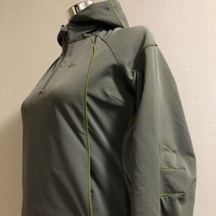 オークリー★ハーフジップ ストレッチ パーカー オリーブ XSサイズ(US)