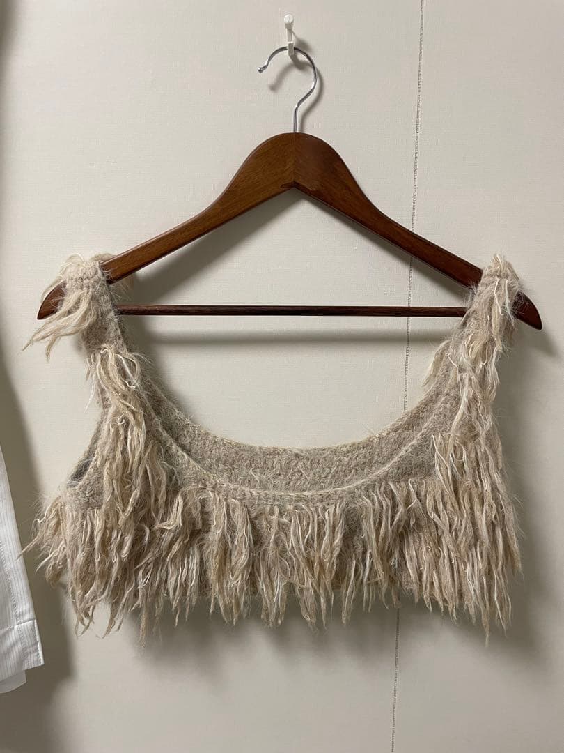 leinwande mohair mixed fringetops ベージュ