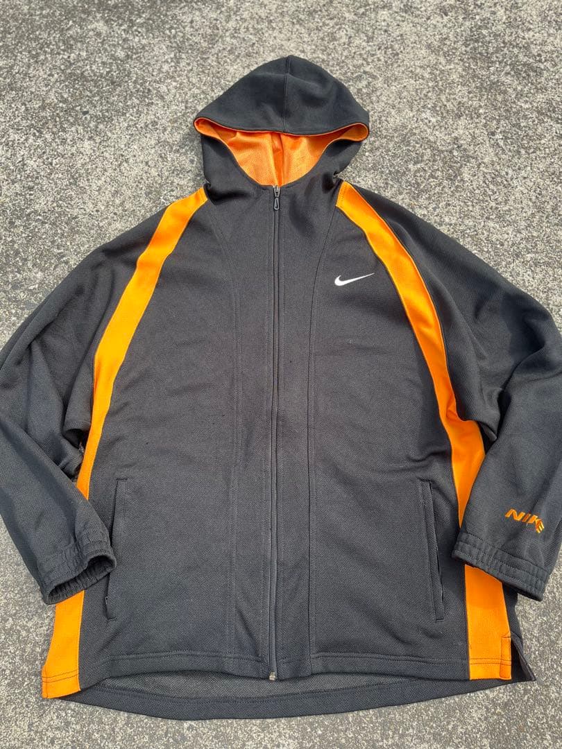 90s NIKE 銀タグ ジップパーカー M バスケ ビッグロゴ y2k