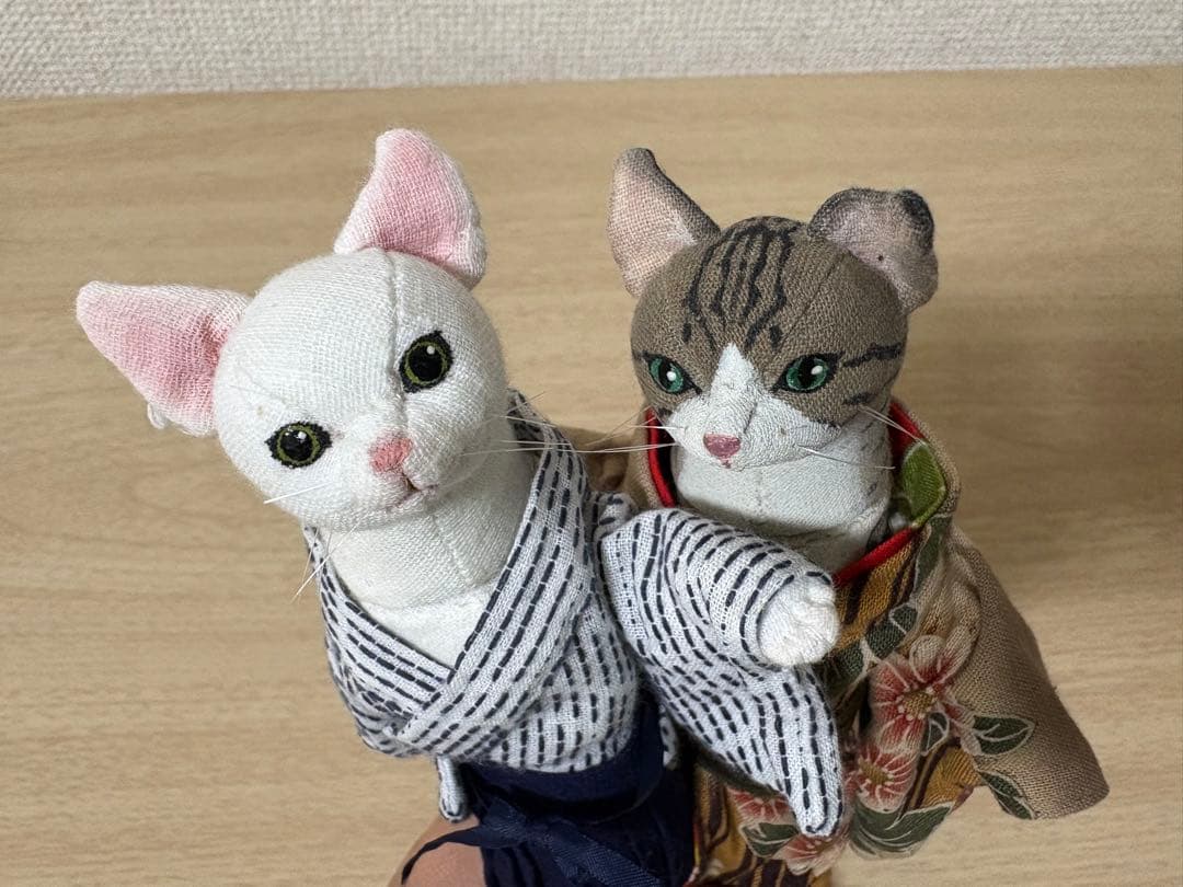 ねこ　猫　アートドール　作家　白猫　キジ白