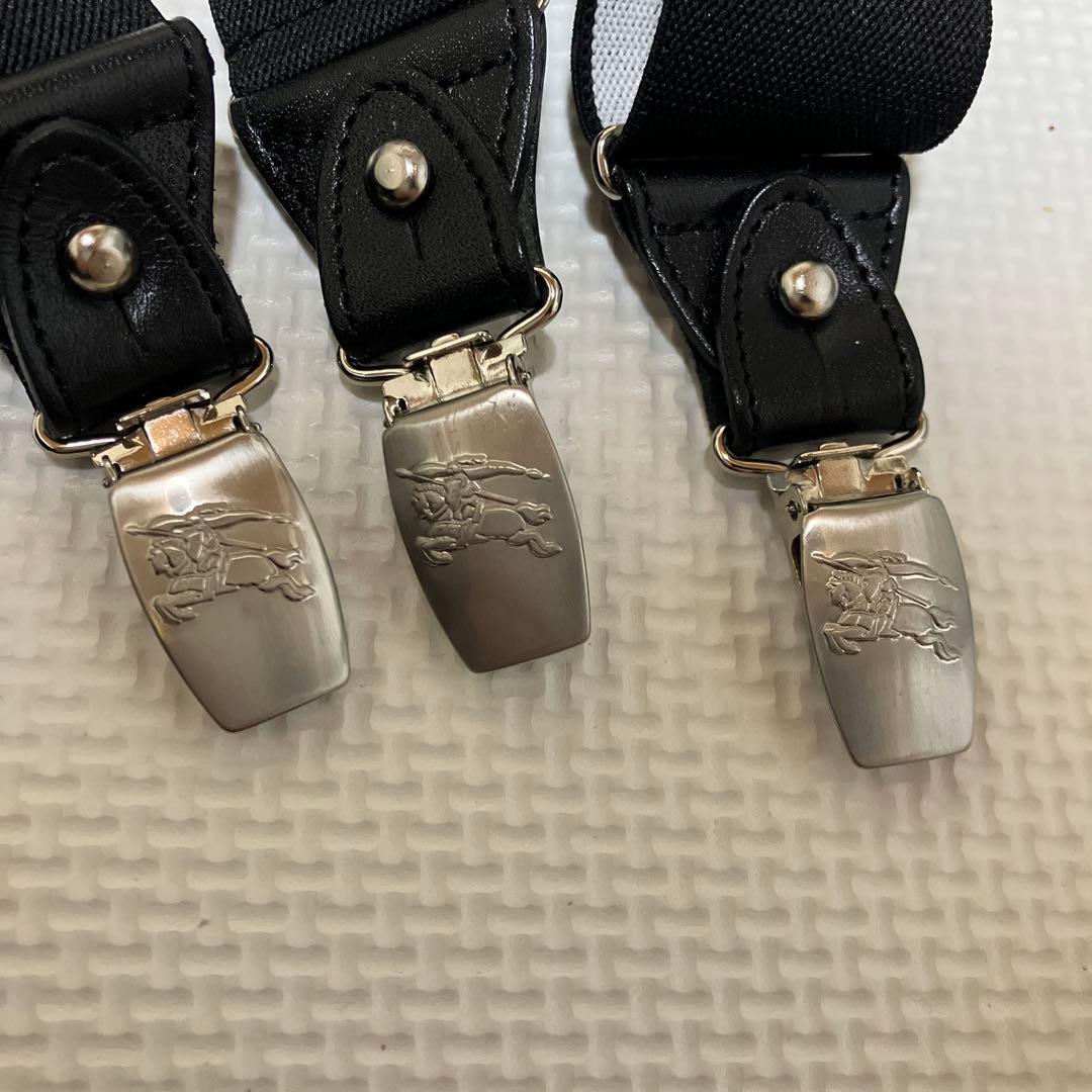 BURBERRY バーバリー サスペンダー ブラック シルバー