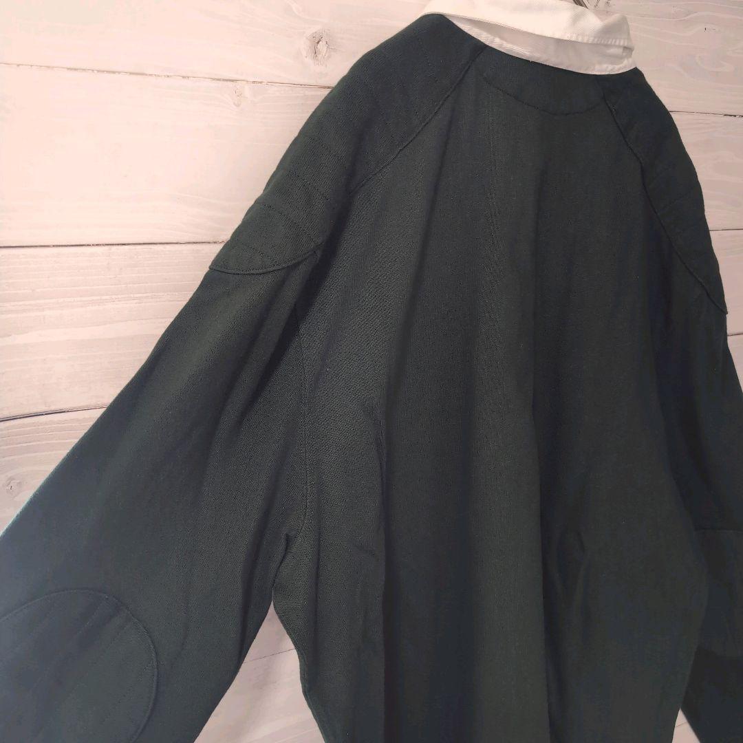 【美品】90Ｓ古着Poloポロラルフローレンラガーシャツ長袖グリーン2XL