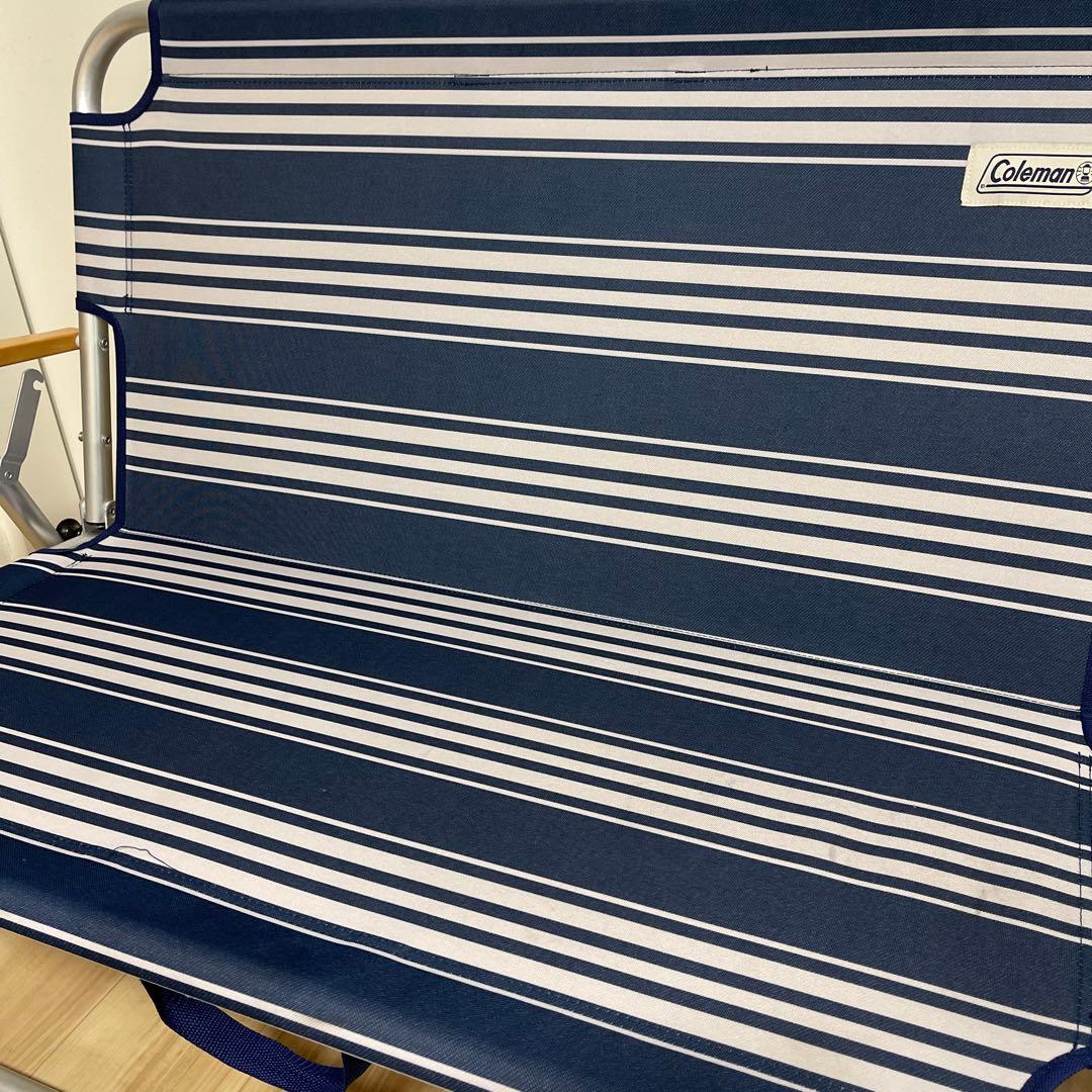 Coleman アウトドアベンチ ネイビー・ストライプ