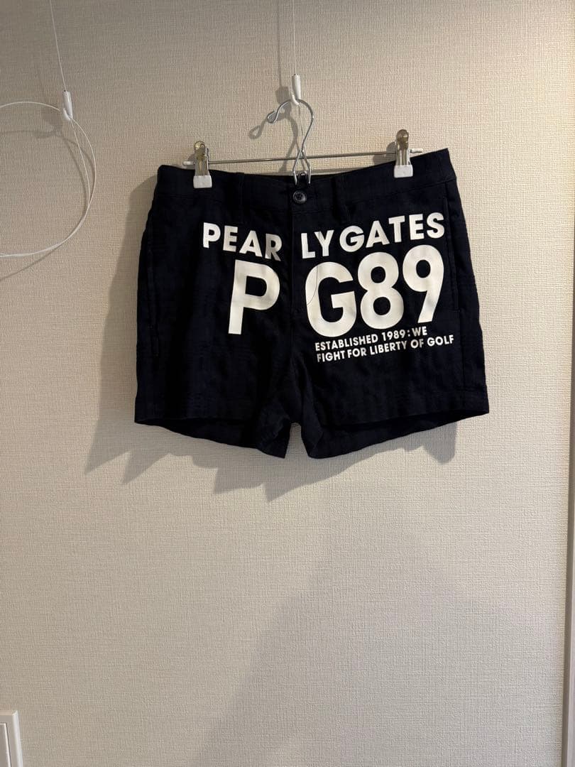 |パーリーゲイツ ショートパンツ ネイビー チェック織生地 レディース 1