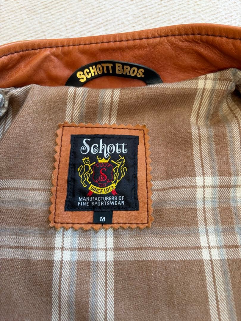 Schott ショット カフェレーサー シングルライダース 牛革 サイズM