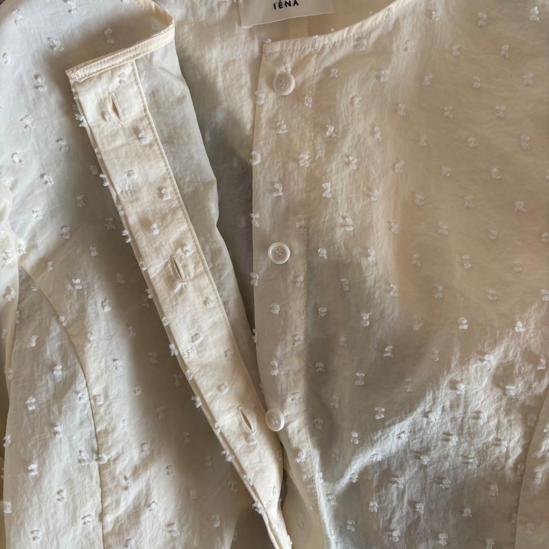 イエナ IENA ドットタフタ シャーリングブラウス シャツ 羽織り 長袖 F