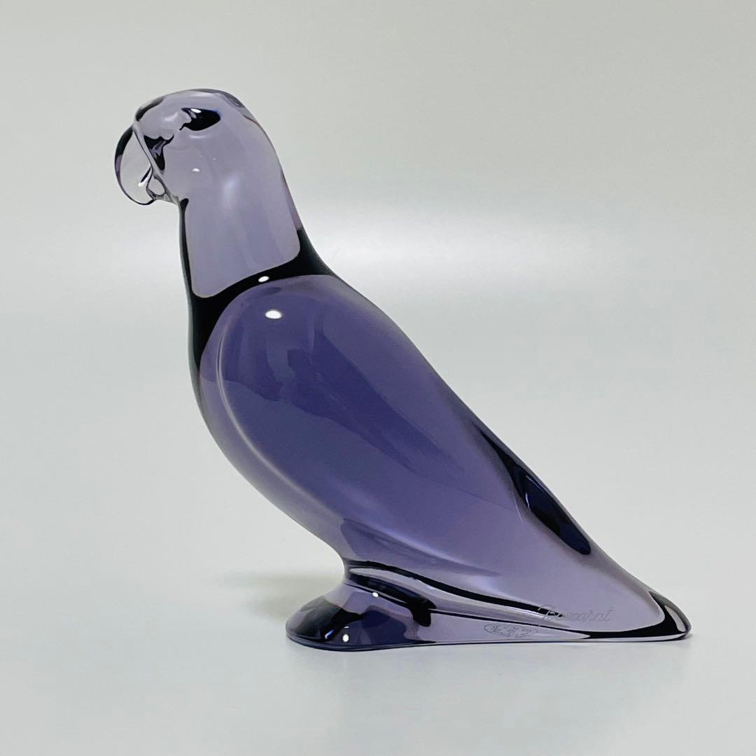 Baccarat バカラ オウム インコ クリスタル フィギュリン パープル