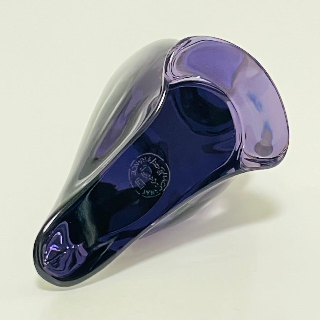 Baccarat バカラ オウム インコ クリスタル フィギュリン パープル