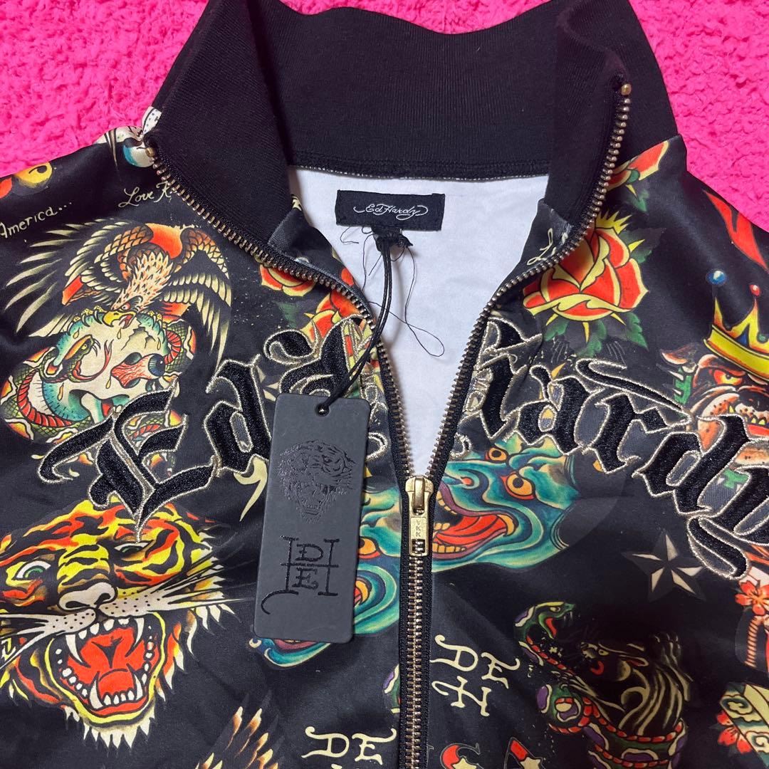 Ed Hardy タトゥー柄 ジップアップパーカー M