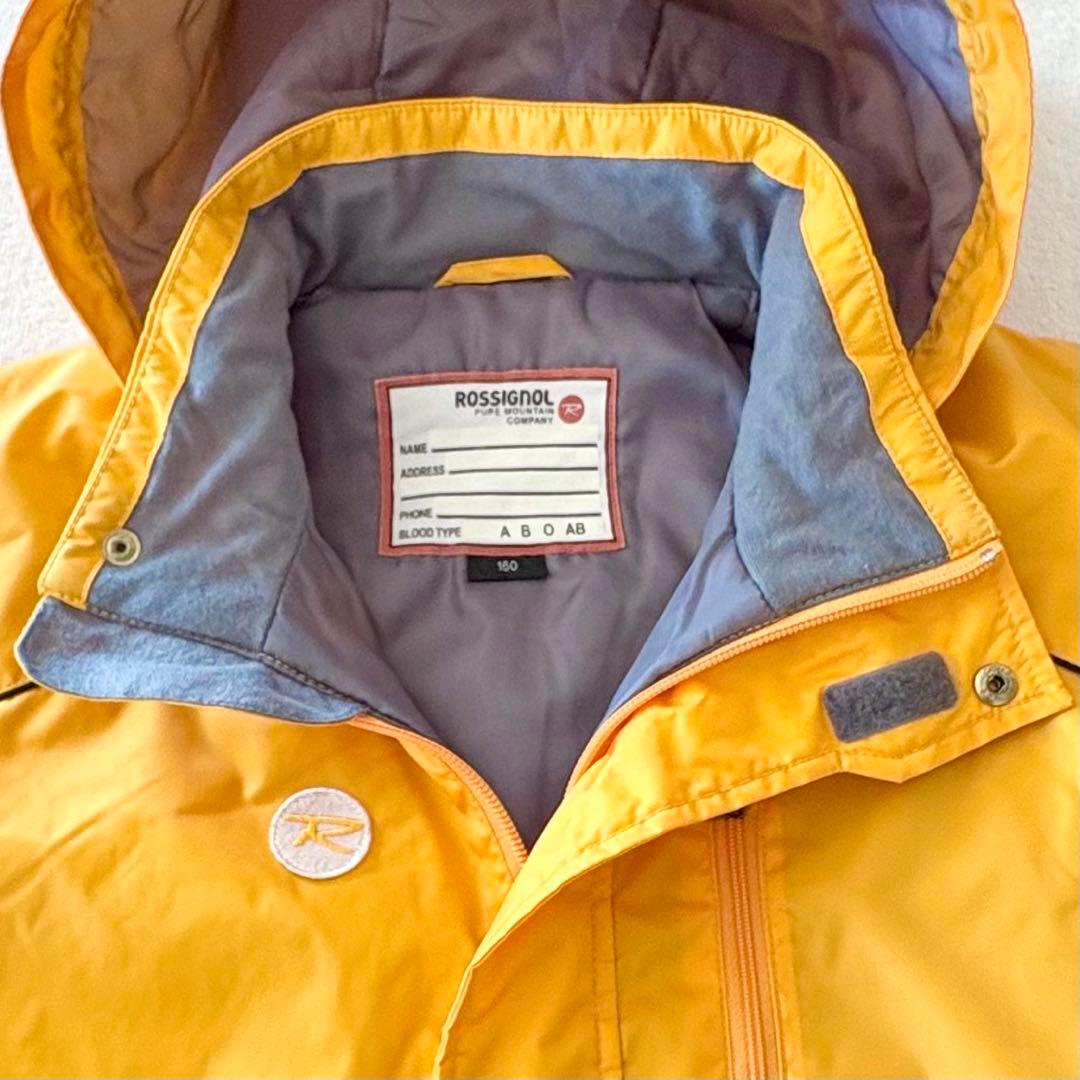 160 ジュニア　ロシニョール　スキー　上下　イエロー　グレー　スノーウェア