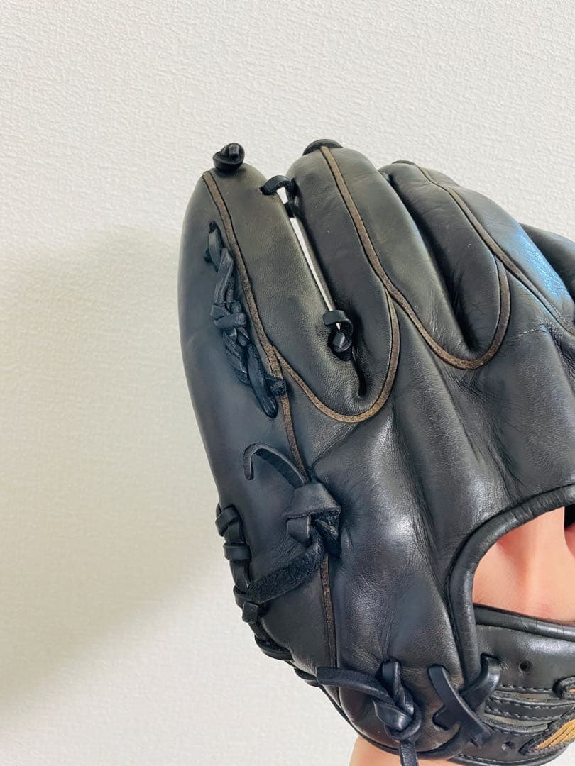 Mizuno ミズノ　黒 レザー グローブ 投手用　即戦力 軟式用