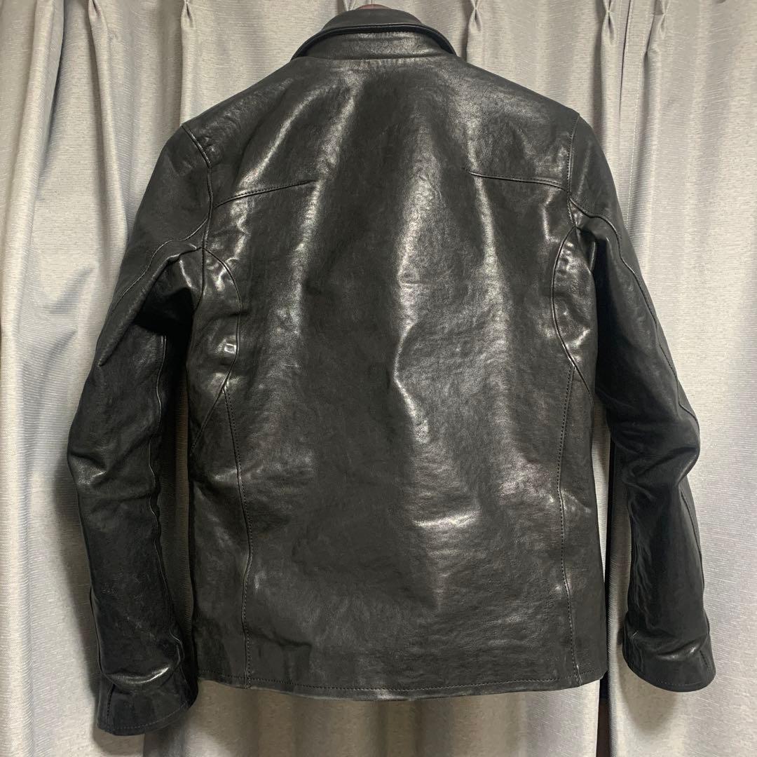 【最終値下】STRUM 襟付きシングルライダースジャケット ホースレザー S