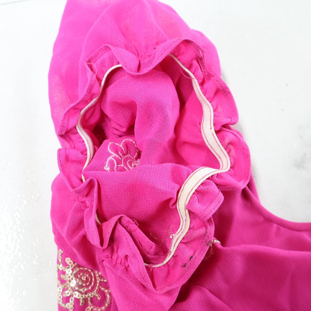 【ベリーダンス用 ボリウッド衣装】ピンク×ゴールド スパンコールラメ チョリ