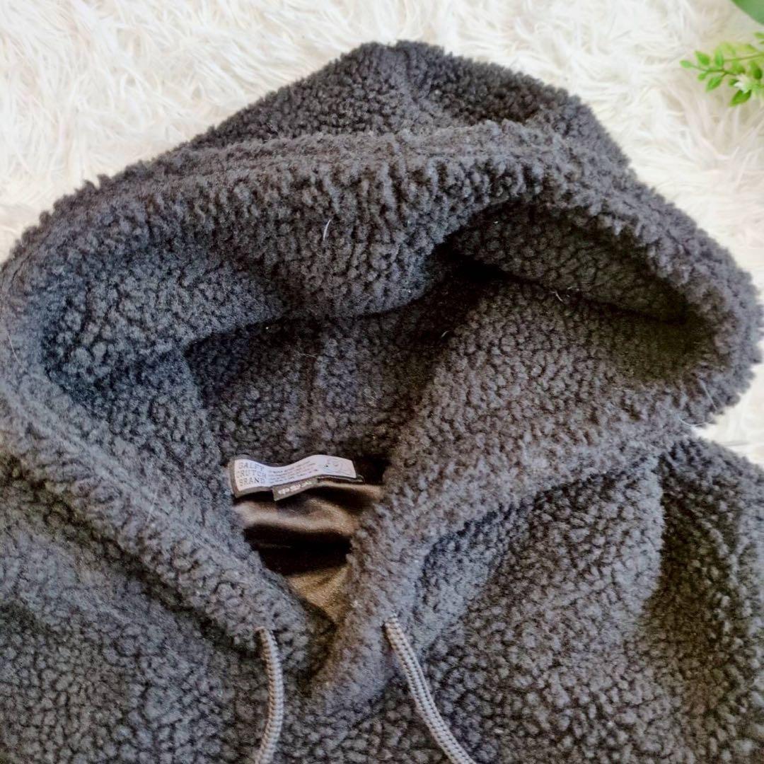 ◾︎激レア◾︎ ガルフィー ボアパーカー ビッグ刺繍ロゴ 燃える薔薇 中型犬 黒