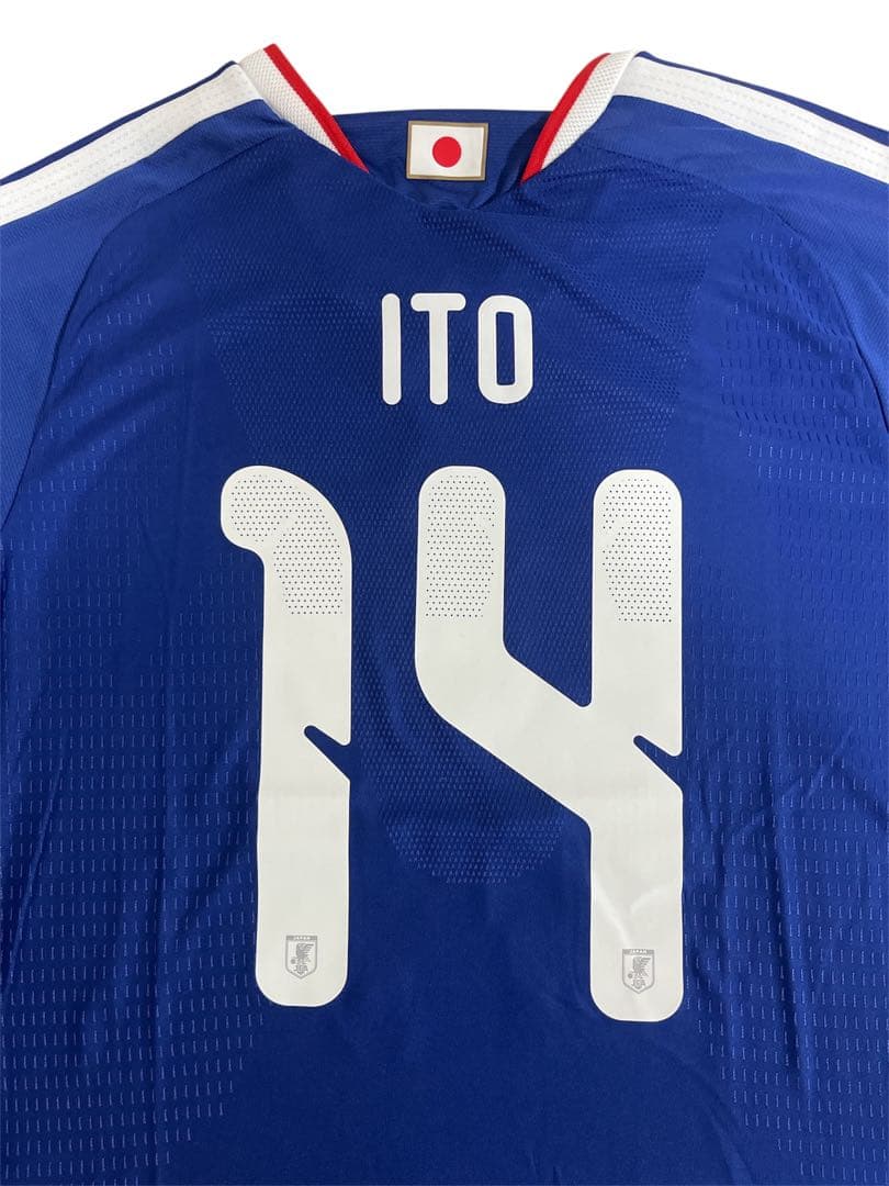 日本代表　伊東純也　14番　オーセンティック仕様半袖ユニホーム　Lサイズ