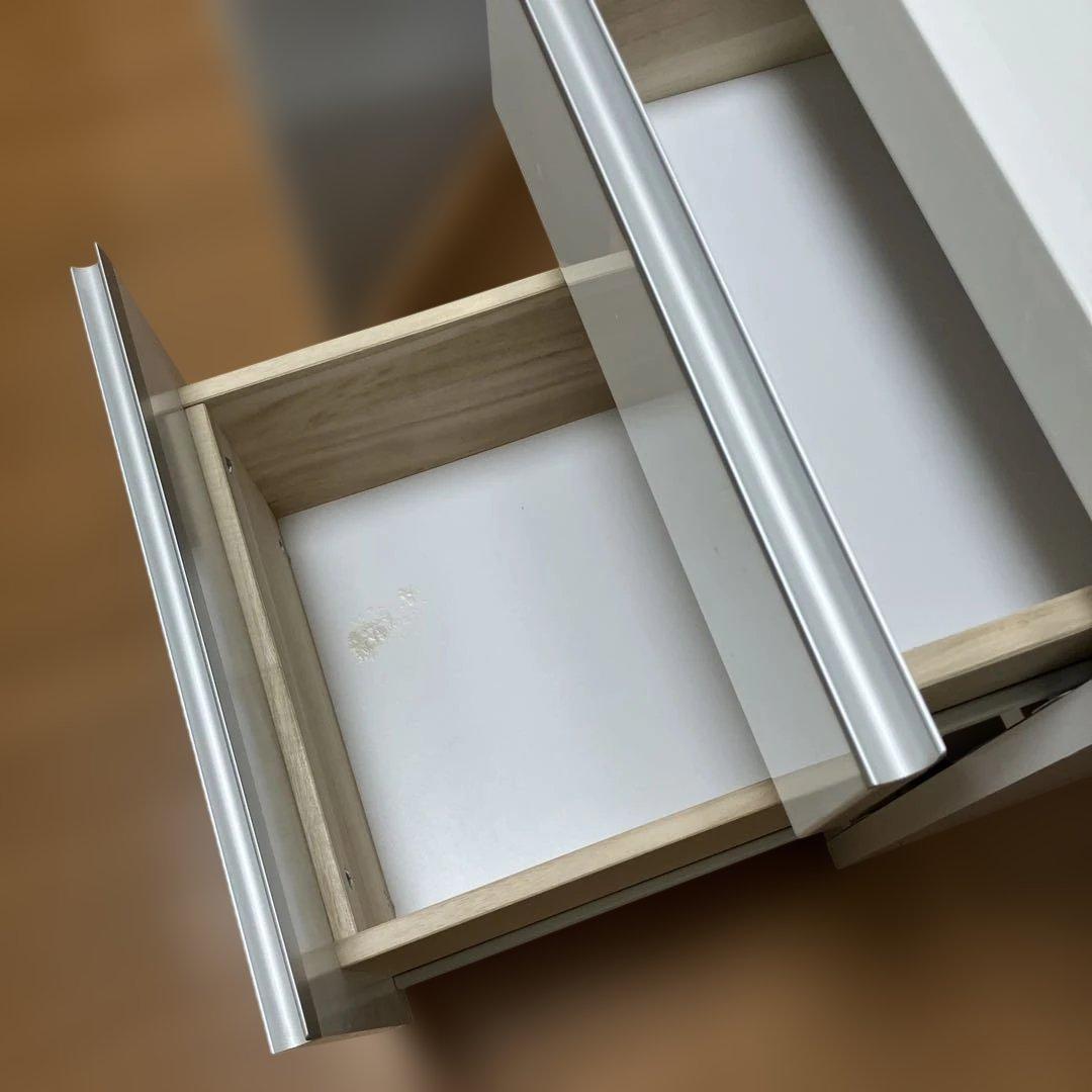 ノダ工芸　レンジ台　コンセント付き　スライドレール　白色