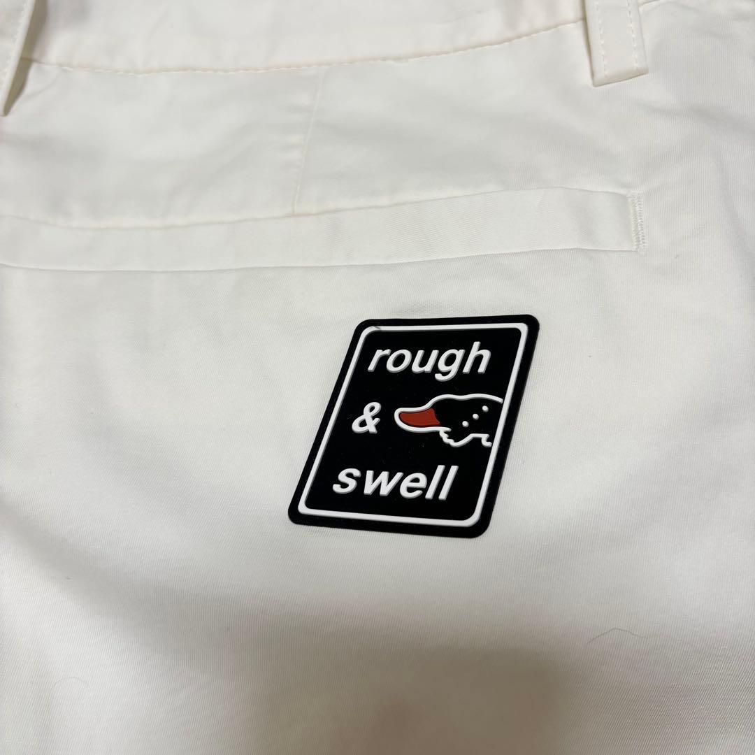 ラフアンドスウェル ストレッチテーパードパンツ 白 M 裾ダブル仕上げ