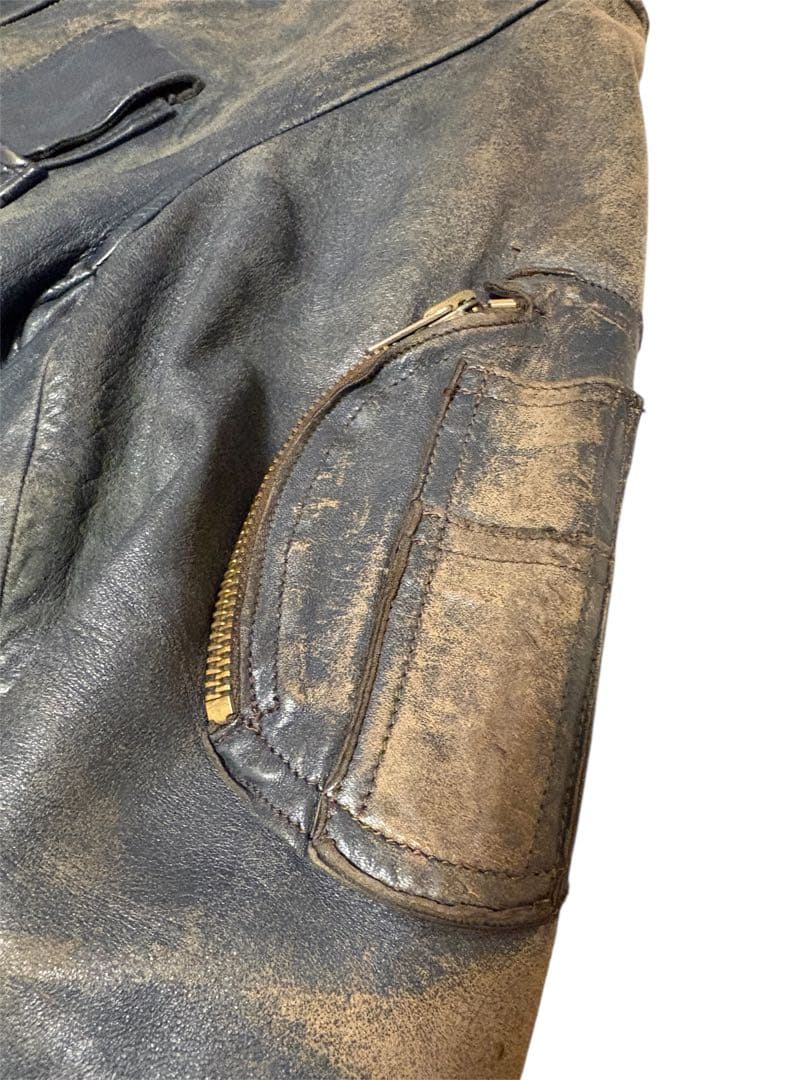 vintage 70's フランス軍　パイロットレザージャケット