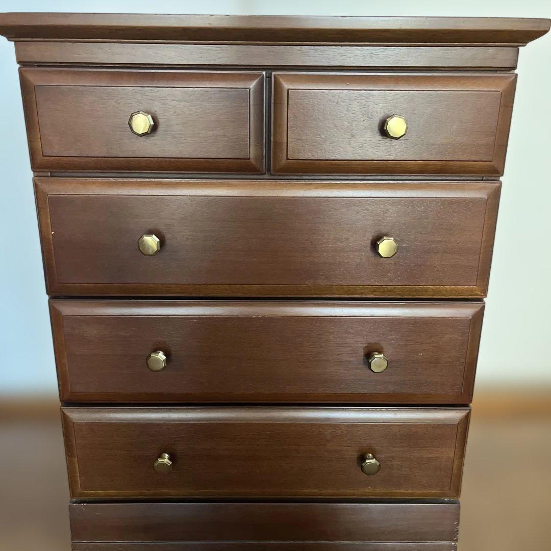 天然木　4段チェスト　アンティーク