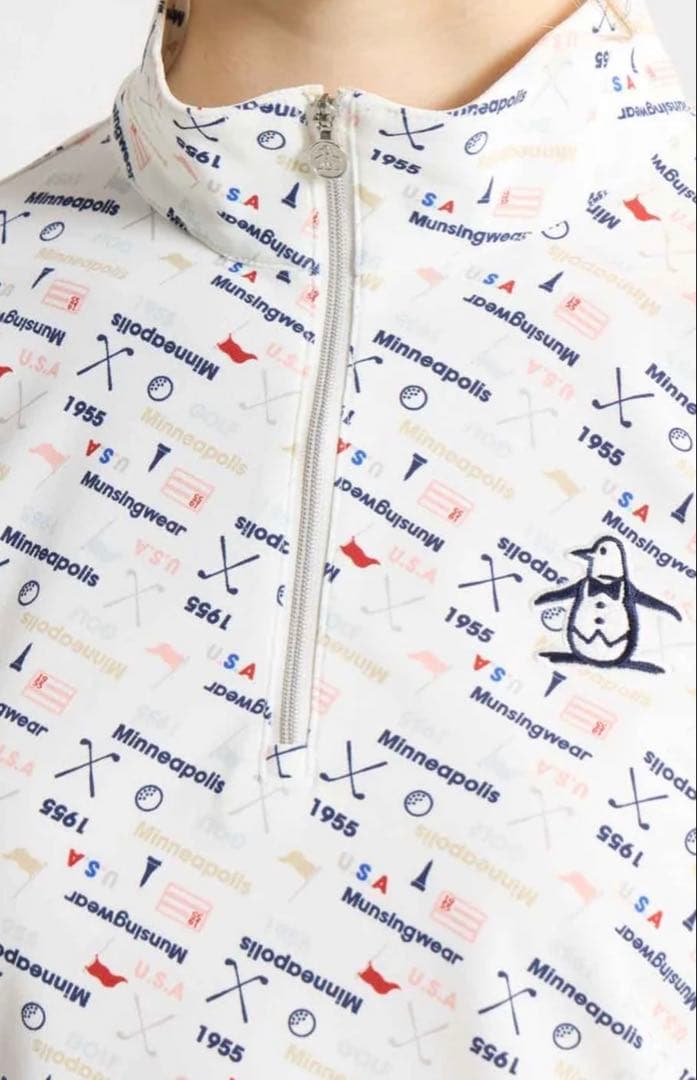 2026★未使用★長袖★MUNSINGWEAR★ハーフジップ★M★白★