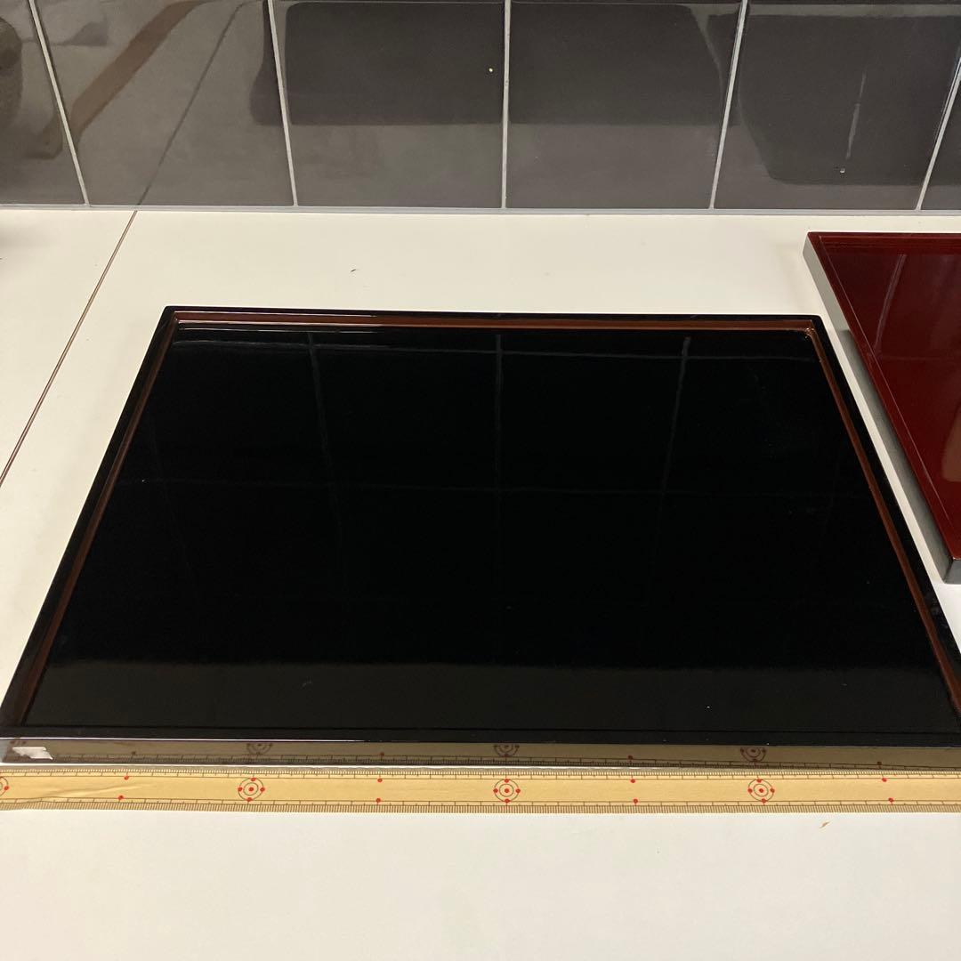 yoshikoさま専用 本漆　角盆　3枚組（黒、赤両面使い）