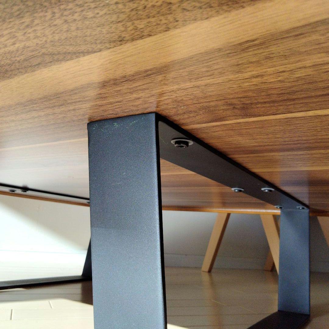 センターテーブル　ローテーブル　木製　アイアン脚　正方形　引出し収納