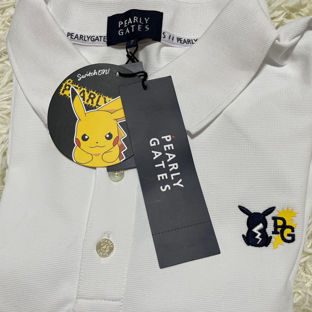 人気完売パーリーゲイツピカチュウ半袖ポロシャツトップス ホワイトサイズ7