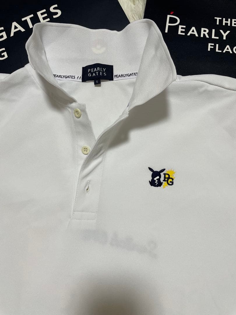 人気完売パーリーゲイツピカチュウ半袖ポロシャツトップス ホワイトサイズ7