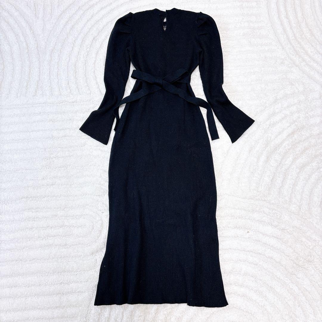 24ss完売品✨リランドチュール デコルテ刺繍　ドッキングニットワンピース S