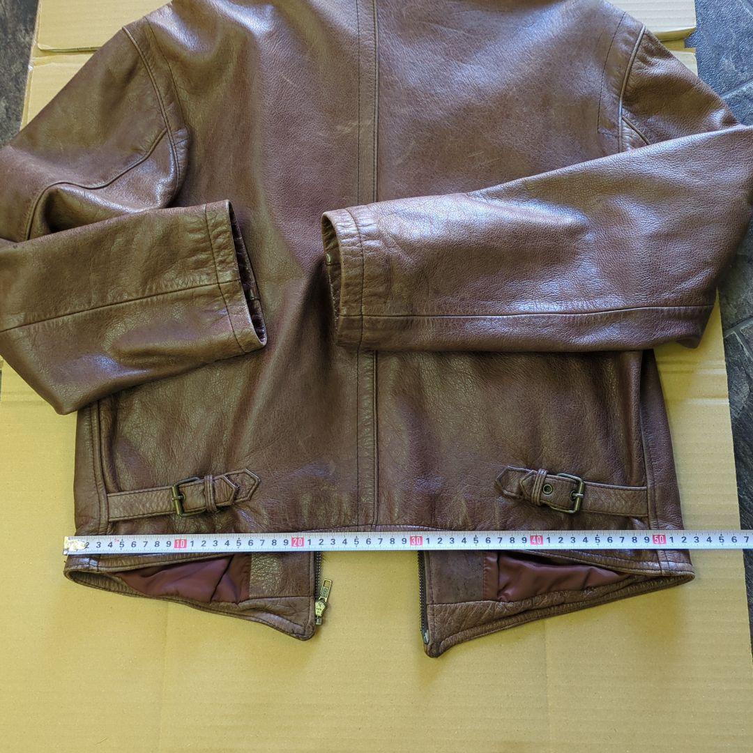 革ジャン茶色（古着）牛革サイズL