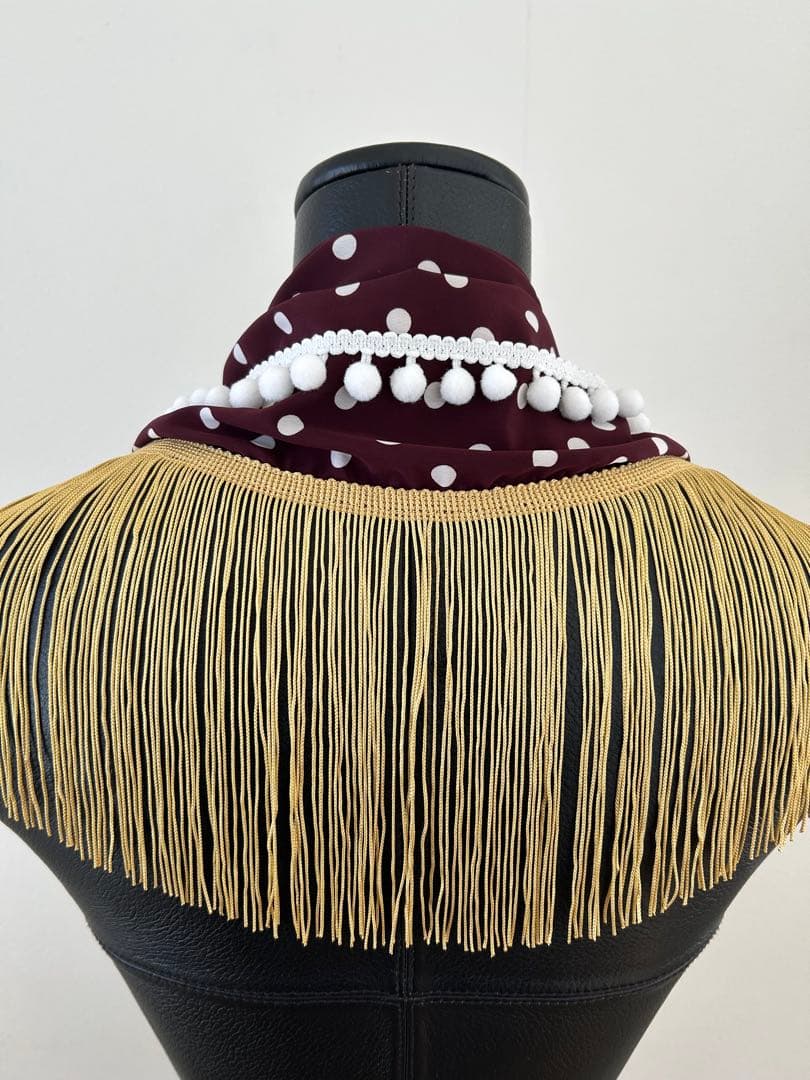シージョ　ブラウン×オフ白ドット　イエローゴールドフレコ　フラメンコ　衣装