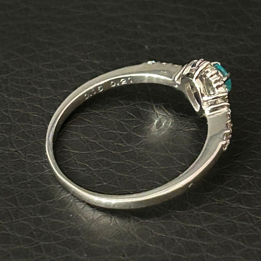 銅2.28%分析付 青寄りブルーグリーン パライバ Pt900鑑別付