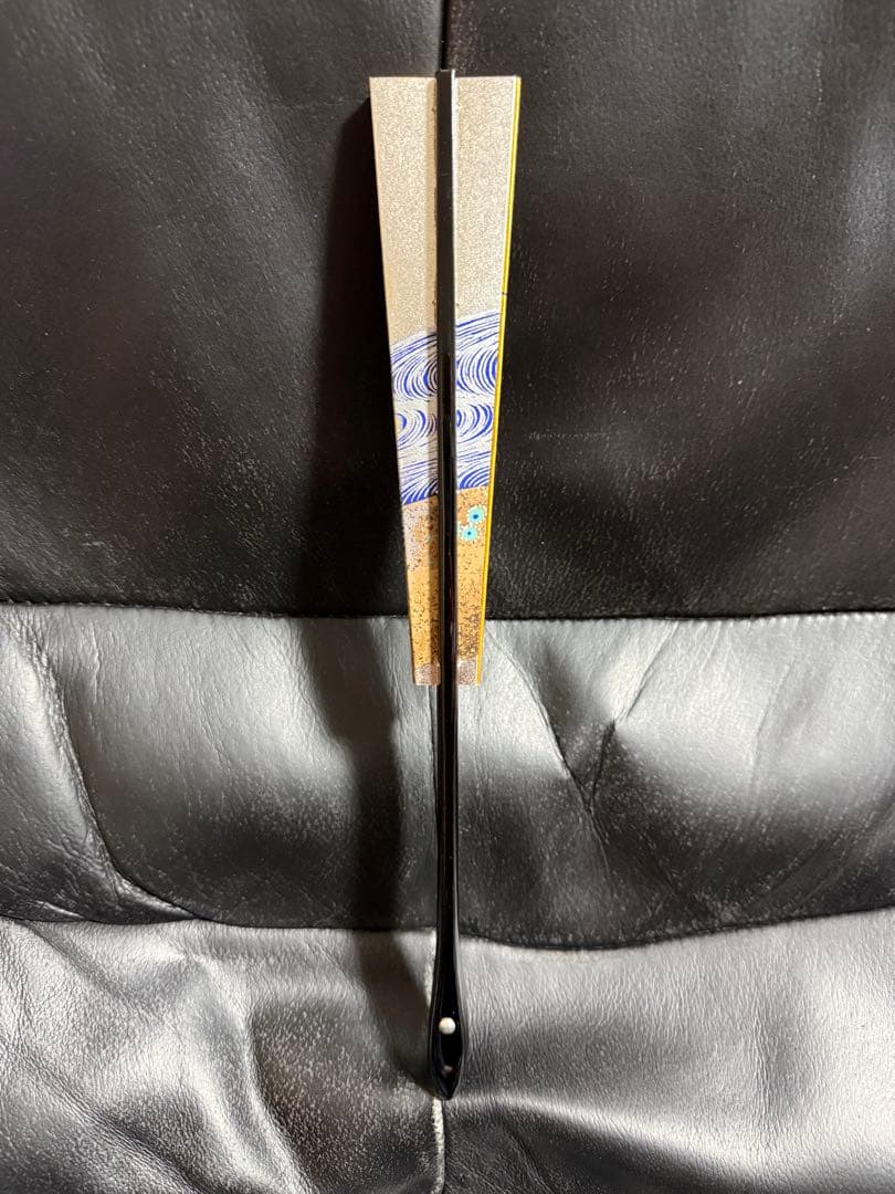 扇子　29cm 2枚組　金天地　朱藍鋏暈し　舞扇子　舞踊　大衆演劇　着物　和装