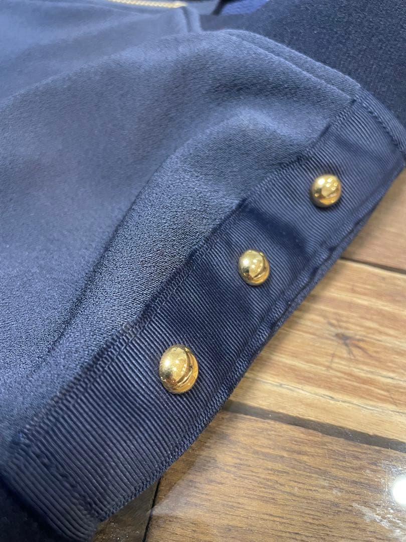 ネイビー 袖なし ジッパーベスト