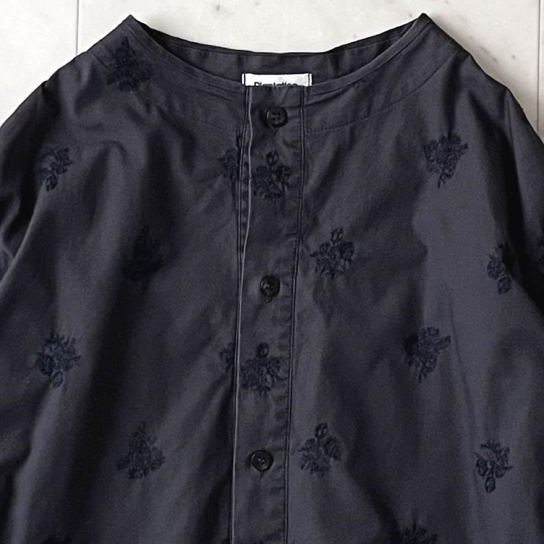 定価3,6万＊人気 プランテーション ブーケステッチシャツ M 刺繍 日本製