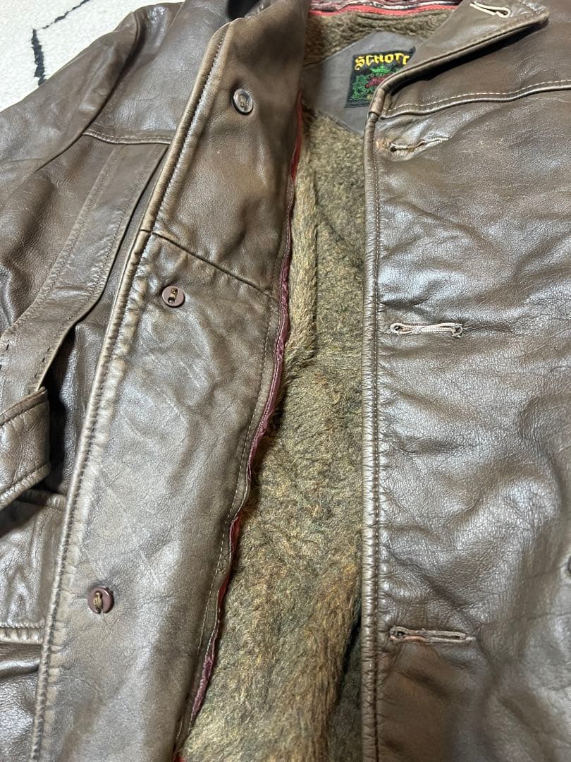 schott 60s 40 レザーコート カーコート ビンテージ ライダース