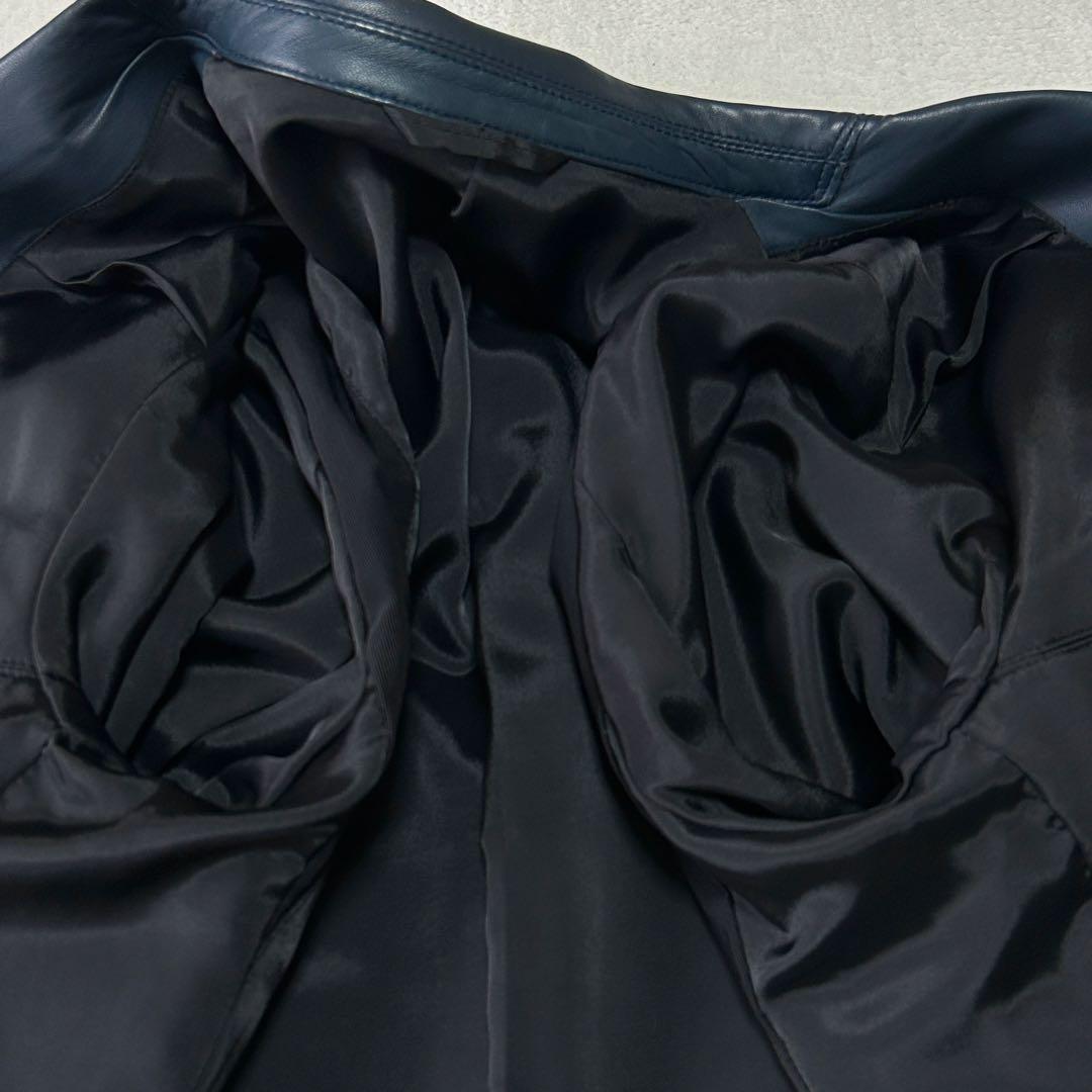 美品 定価15万 ジョセフオム 羊革 ラムレザー テーラードジャケット 46