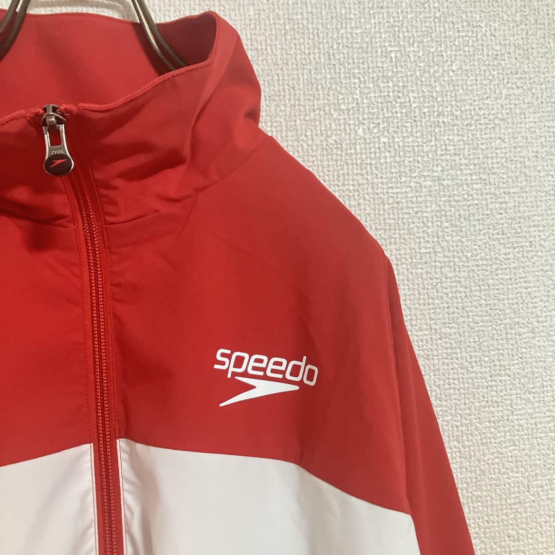 【3点セットアップ】状態良好　speedo スピード　ナイロン上下　赤　M
