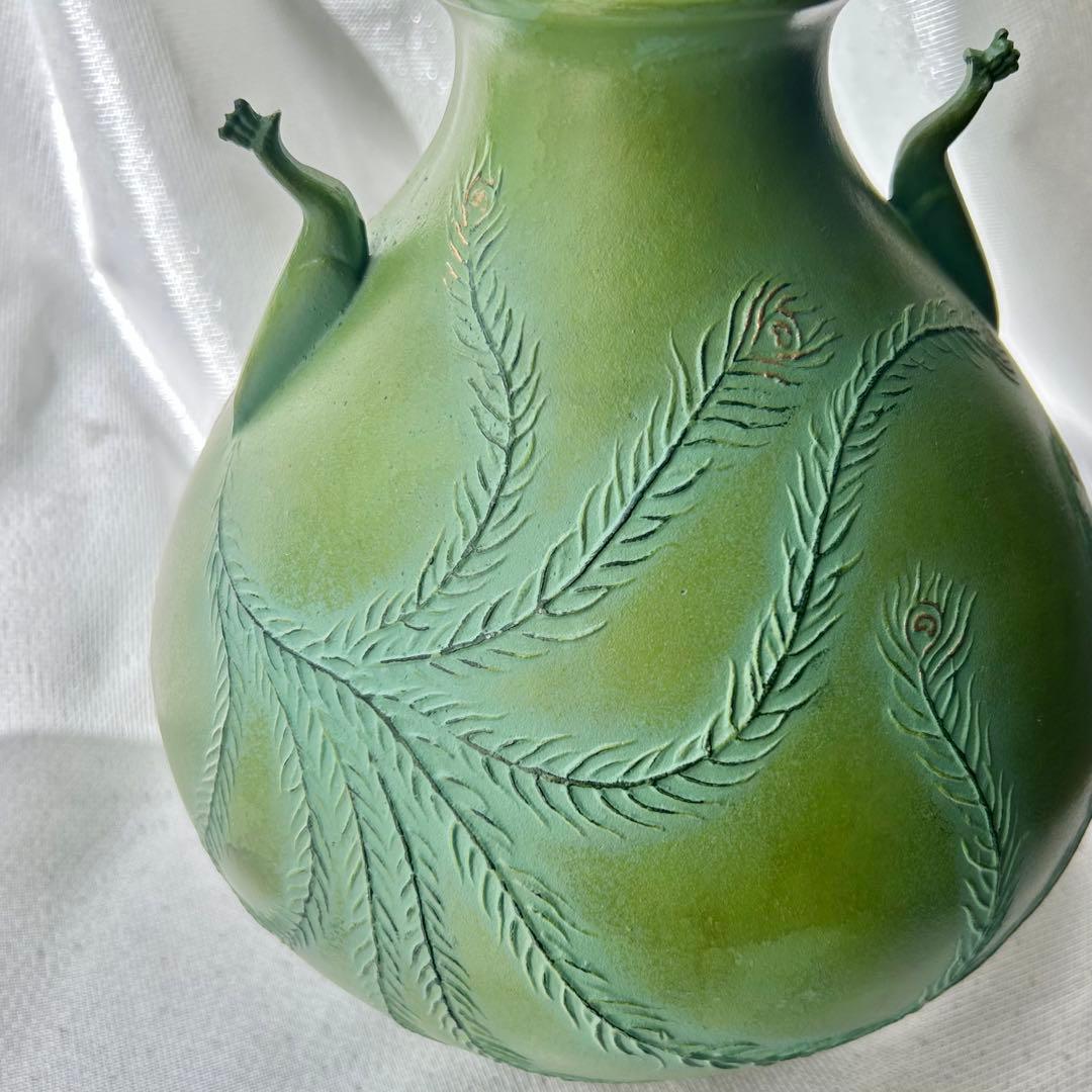 ユニーク 個性的 花瓶 フラワーベース 花器 グリーン オシャレ お洒落