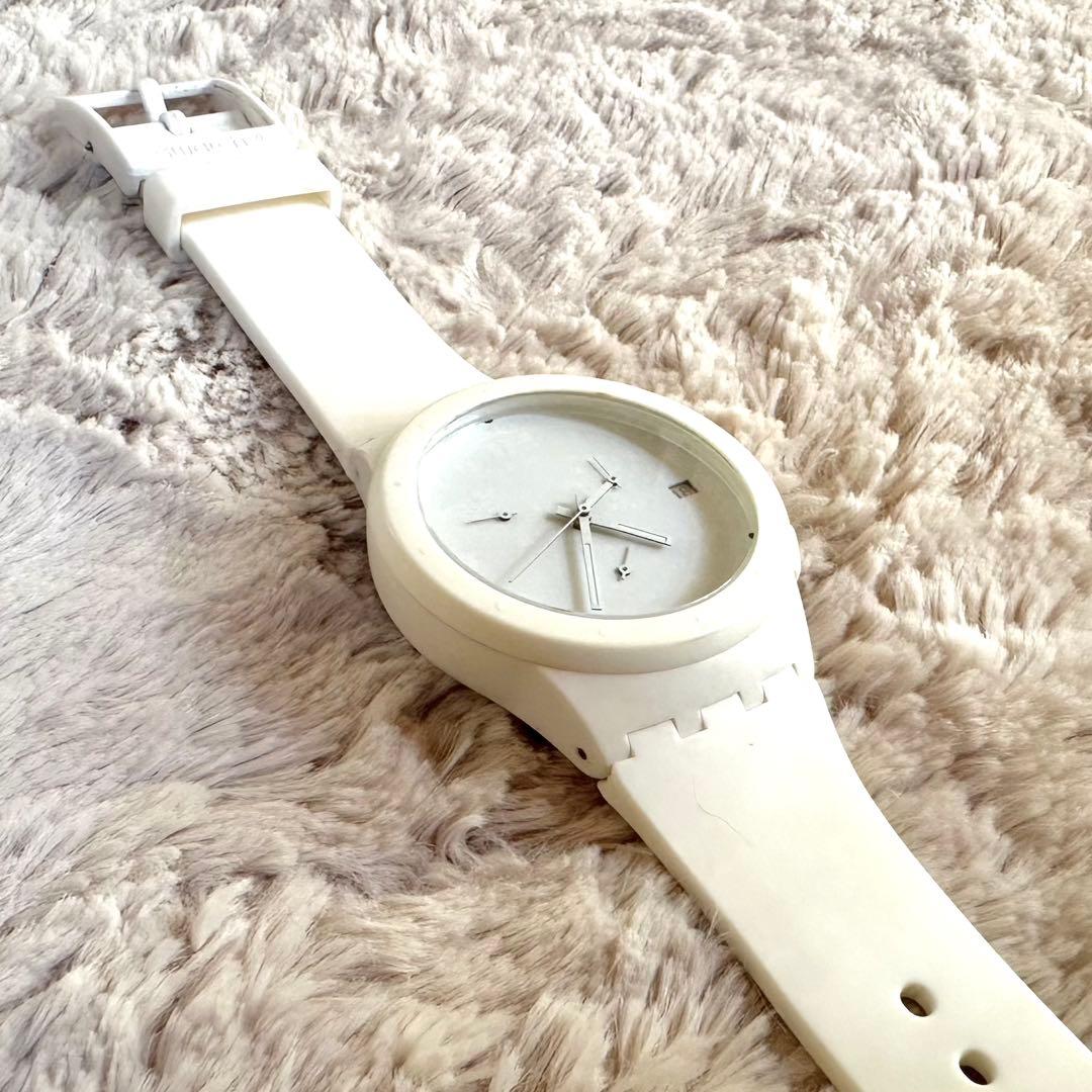 swatch 腕時計 2点セット　シリコン　スケルトン　クリア　赤　白